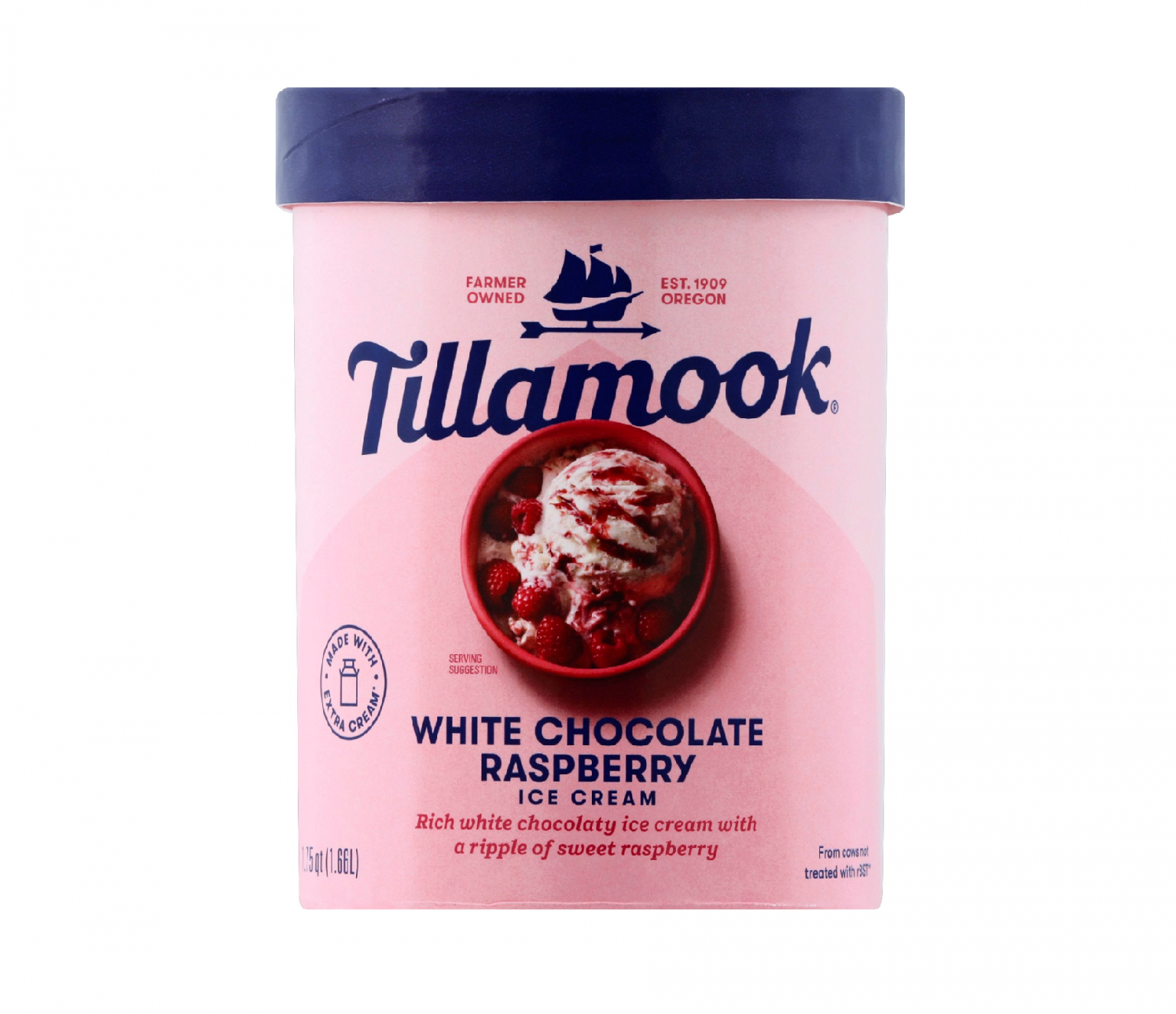 Tillamook White Chocolate Raspberry Ice Cream 1.66L Kaiser Foods