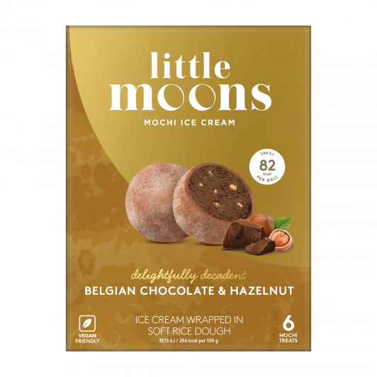 Little Moons Vegan Belgian Chocolate & Hazelnut Mochi Ice Cream 6s