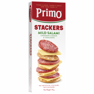 Primo Mild Salami Cheddar Cheese & Crackers Stackers 50g