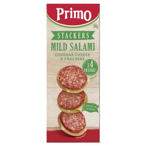 Primo Mild Salami Cheddar Cheese & Crackers Stackers 50g